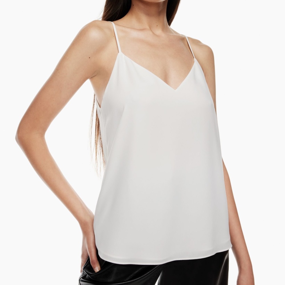 Babaton White V-neck Adjustable Camisole Size XS